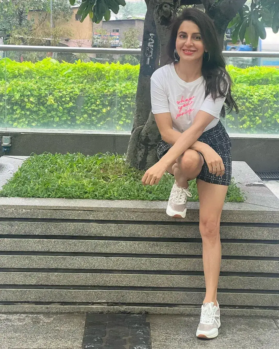 Beautiful Indian Actress Roop Durgapal in White Top